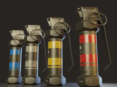 Modern Grenade Collection Low-poly 3D model