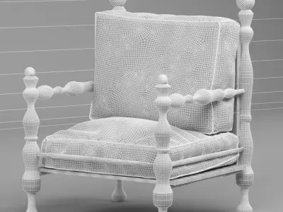 Chair with cushion and legs Free 3D model