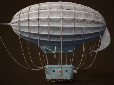 Steampunk Airship Low-poly 3D model Low-poly 3D model