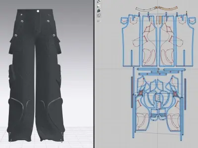  Mens Cargo Pant Mens 3D model