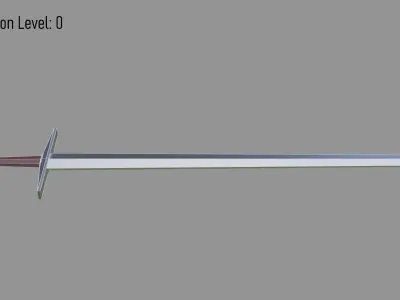 Low Poly Sword 2K Textures Free low-poly 3D model