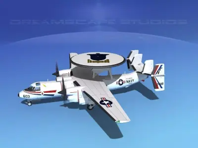 Grumman E-2C Hawkeye V12 3D model