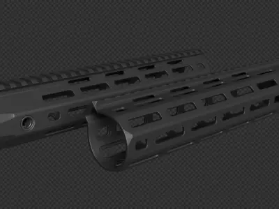AR-15 KAC URX4 1075Inch M-LOK Handguard Low-poly 3D model