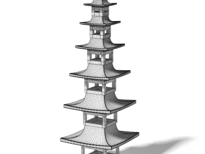 Tall Metal Bird Feeder 3D Model 3D model