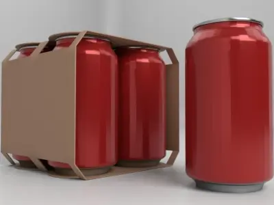 Beverage Branding Package No11 4Pack Free low-poly 3D model