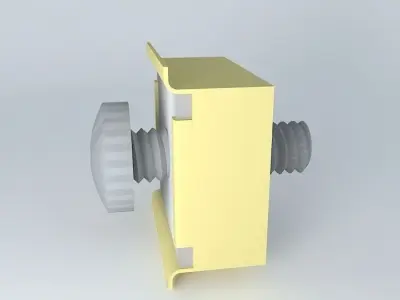 Rack Mount Anchor Screw, nut and retainer 3D model
