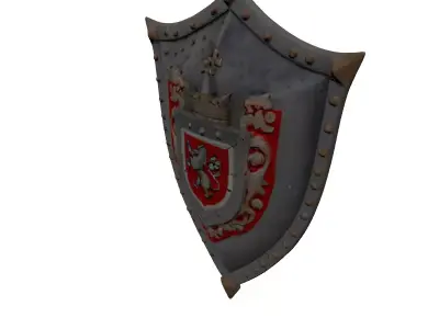 Medieval Knight Shield Heraldic Crest 3D model