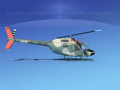 Bell OH-58B Australian Army 3 3D model