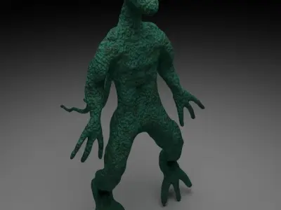 Alien Reptile 1 - Material d Free low-poly 3D model