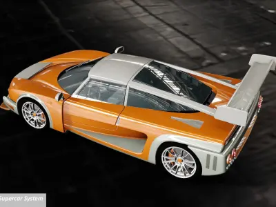 GT500ASTRACK orange and silver sports car Free 3D model
