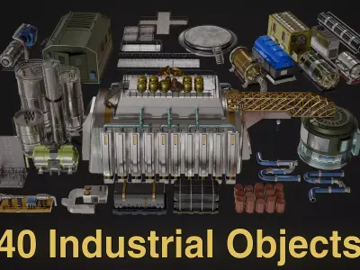 industrial factory 3D model