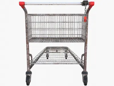 Shopping cart weathered v1 Low-poly 3D model