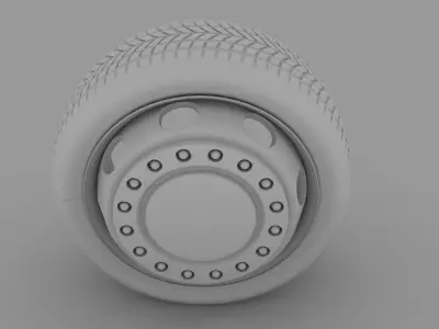 Truck Bus Wheel Low-poly 3D model