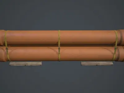 Drain Pipes PBR Game Ready Low-poly 3D model