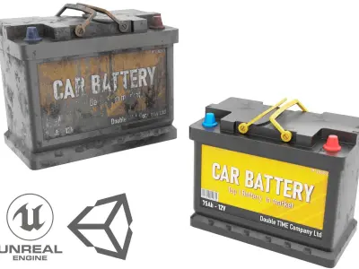 Battery Car Free low-poly 3D model