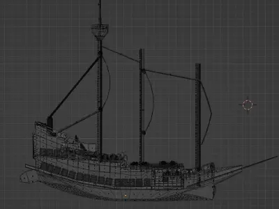 Privateer lowpoly Low-poly 3D model