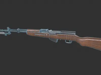 SKS Rifle Low-poly 3D model