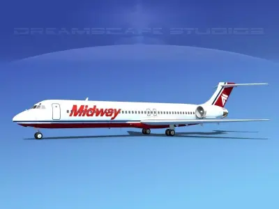 McDonnell Douglas MD-87 Midway 3D model