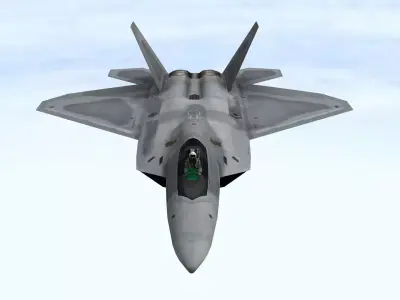 Fighter Jet Flying In Sky Plane V13 Low Poly 3D Model Low-poly 3D model
