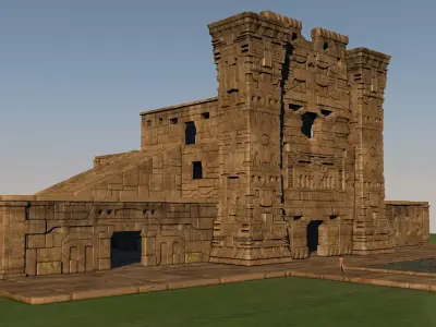 Pre-Columbian architectural complex 3D model