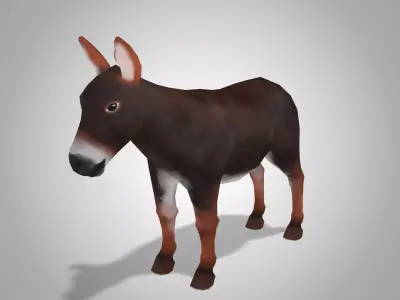 Donkey - NPR Free low-poly 3D model