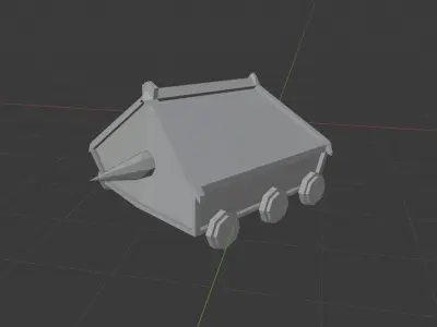 Wooden Ram Low-poly 3D model