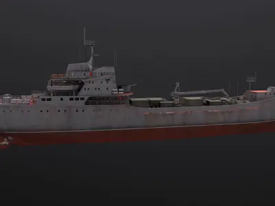 Alligator-class landing ship Low-poly 3D model