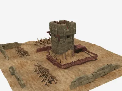 Desert Guard Tower 3D model