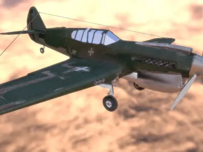 World War 2 Plane Low-poly 3D model