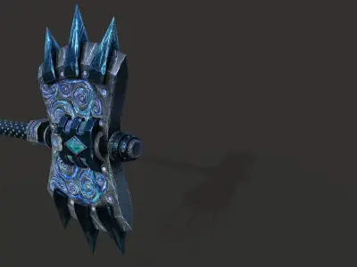 barbed axe Free low-poly 3D model