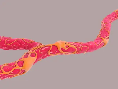 Capillary with Blood Cells 3D model