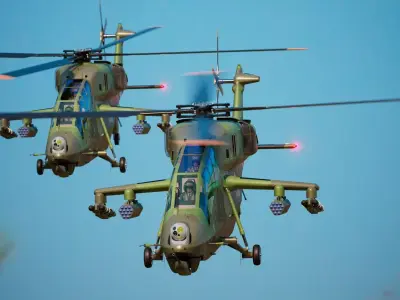 Indian Attack Helicopter LCH Prachand Indian Army Version 3D model