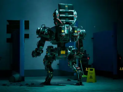 Sci-Fi Toilet Mech Free low-poly 3D model