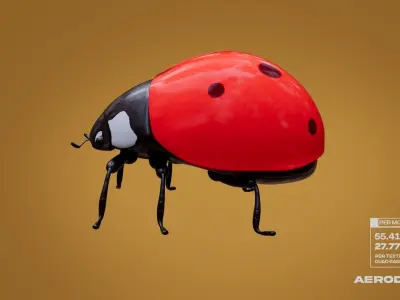 Vincenzo the Ladybug - Rigged Animated Character - AR - VR 3D model