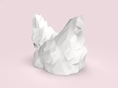 Low Poly seated chicken 3D model