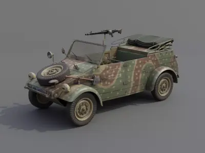 VW type 82 Kubelwagen Low-poly 3D model