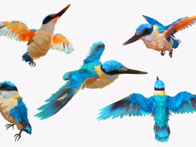 Bird Animation Low-poly 3D model