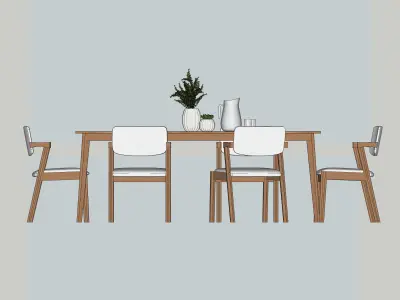 Dining Set 9 B2C Franki 3D model