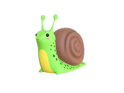 Cartoon Snail v003 - 3D Model Low Poly  Low-poly 3D model