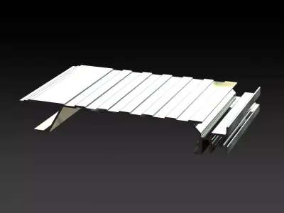Aluminum Extruded Floor Planking MOD AL-015ap Low-poly 3D model
