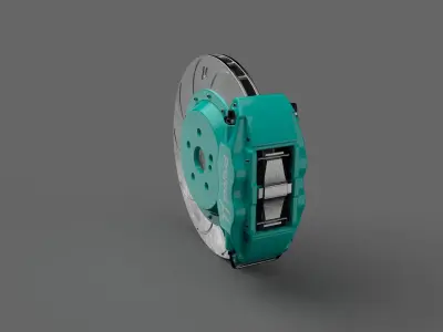 Projectmu brake kit lowpoly Low-poly 3D model