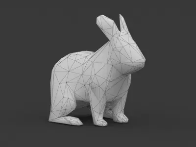 Super Low Poly Rabbit Bunny Low-poly 3D model