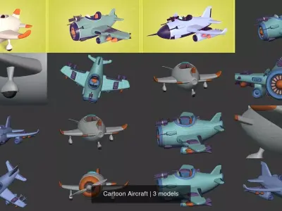 Cartoon Aircraft 3D Model Collection