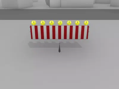 Construction Barrier 6 with animated lights 600-38 500x2000mm Low-poly 3D model