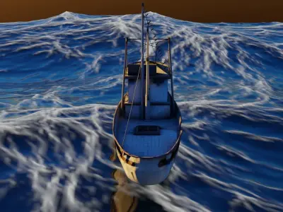 fishing boat Free low-poly 3D model