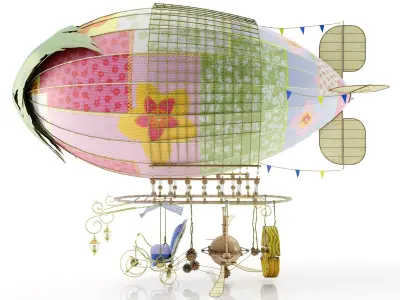 Zeppelin Steampunk 3D model