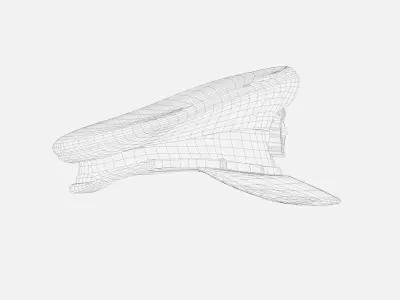 Military cap Low-poly 3D model