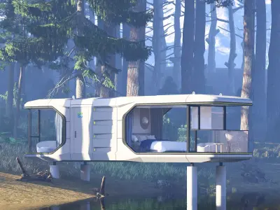 Capsule House Commercial Space Airship Pod 3D model