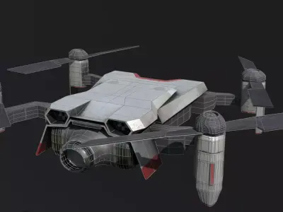 Stylized Surveillance Drone ready asset Low-poly 3D model