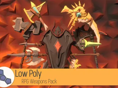 Low Poly RPG Weapons Pack Low-poly 3D model